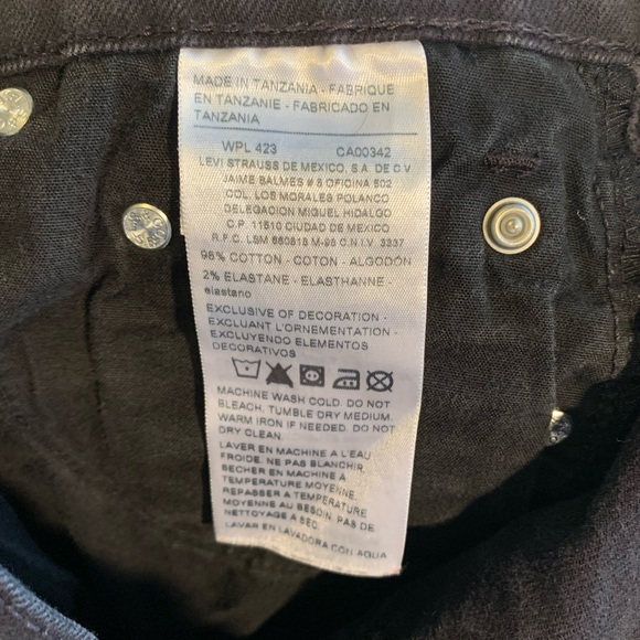 Denizen Levi’s Black 216 Skinny Fit W 29” L 32” Size 8 - Picture 3 of 6